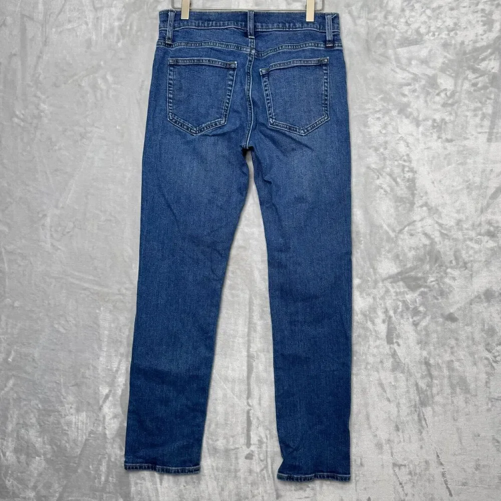 J. Crew Flex Jean Mens 29*32 Straight Medium Wash AZ850 Cotton Stretch Pockets